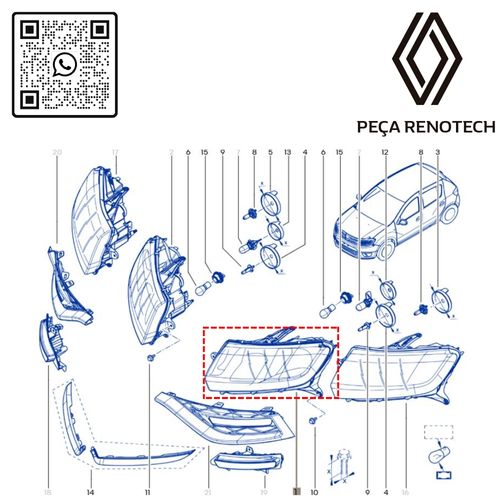 RN 08704R-L2 260609744R LENTE DO FAROL ESQ. LOG IISAN II 20-24 4